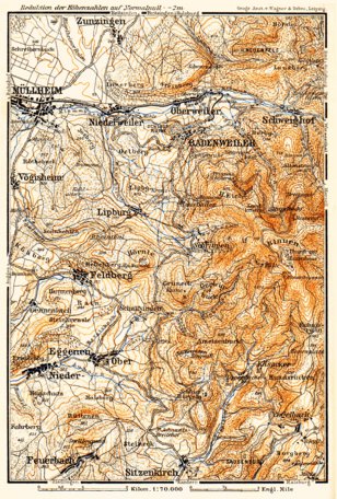 Waldin Müllheim environs map, 1905 digital map