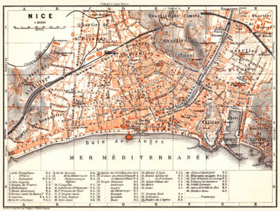 Waldin Nice city map, 1900 digital map