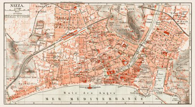 Waldin Nice city map, 1913 (1:15,300 scale) digital map