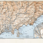 Waldin Nice, Menton and environs with Monaco and Beaulieu-sur-Mer map, 1913 digital map