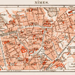 Waldin Nîmes city map, 1913 (1:12,000 scale) digital map