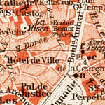 Waldin Nîmes city map, 1913 (1:12,000 scale) digital map