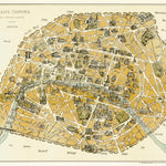 Waldin Paris, bird-eye panorama, 1903 digital map