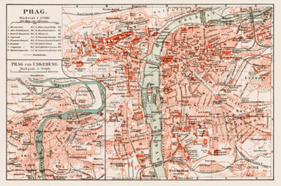 Waldin Prague (Prag, Praha) and environs map, 1903 digital map