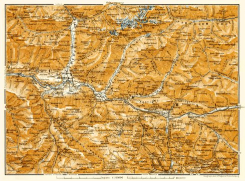 Puster Valley Map Puster Valley, 1906 Map by Waldin | Avenza Maps