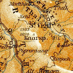 Puster Valley Map Puster Valley, 1906 Map by Waldin | Avenza Maps