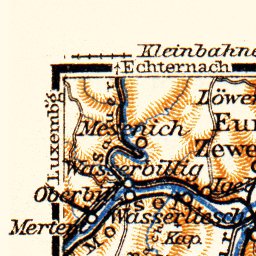 Waldin Saar Valley from Trier to Saargemünd map, 1905 digital map