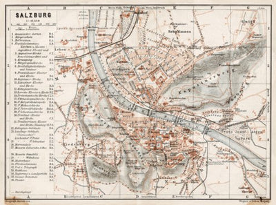 Waldin Salzburg town plan, 1906 digital map