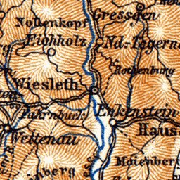 Waldin Schwarzwald (the Black Forest), south valleys, 1905 digital map