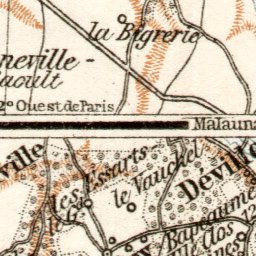 Waldin Seine River between le Havre and Cauderec en Caux, 1909 digital map