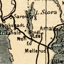 Waldin Sweden, Norway and Denmark. General map, 1900 digital map