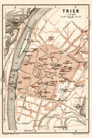 Waldin Trier city map, 1906 digital map