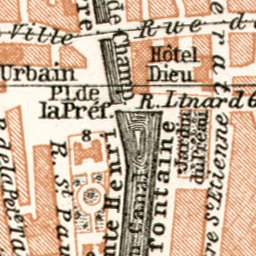 Waldin Troyes city map, 1909 digital map