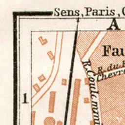 Waldin Troyes city map, 1909 digital map