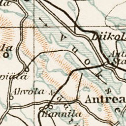 Waldin Willmanstrand (Lappeenranta) to Viborg (Viipuri) region map, 1929 (first version) digital map