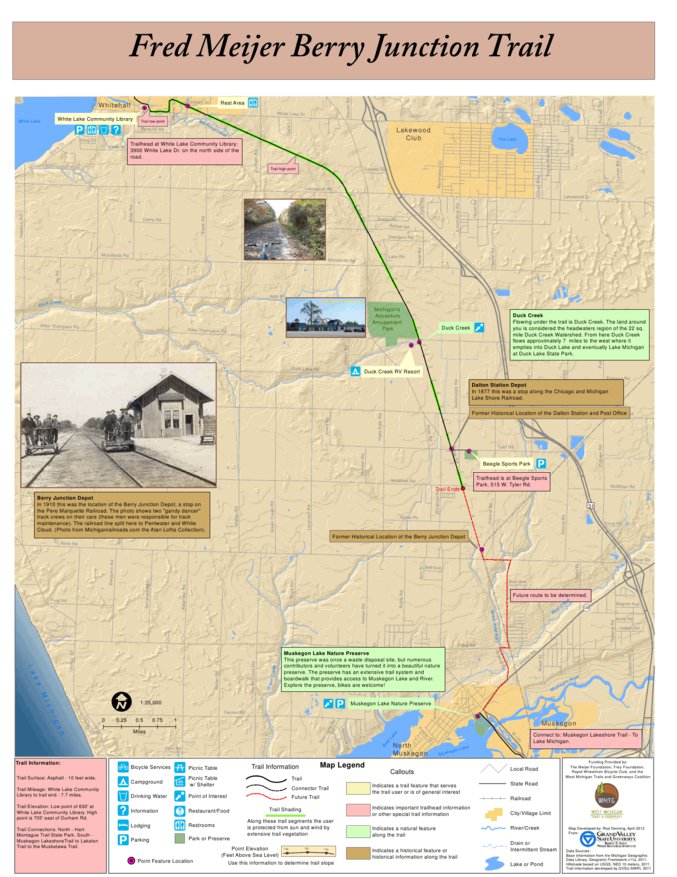 Fred Meijer Berry Junction Trail - West Michigan Trails And Greenways Coalition Fred Meijer Berry Junction Trail Map Digital Map 35487453085852 
