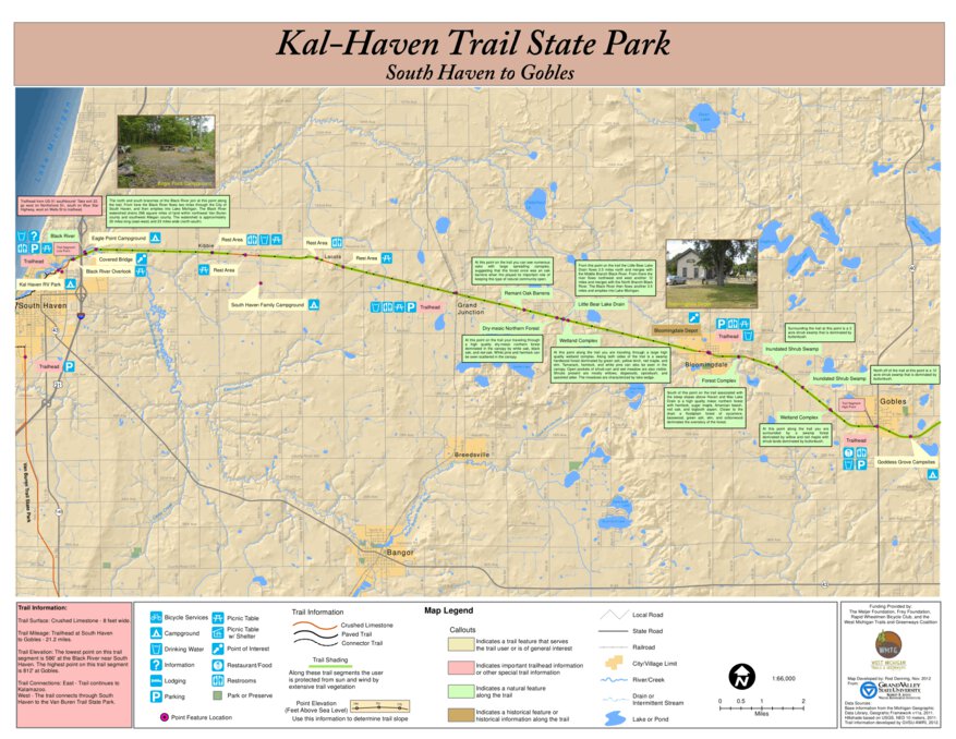 KalHaven Trail State Park South Haven to Gobles Map by West Michigan