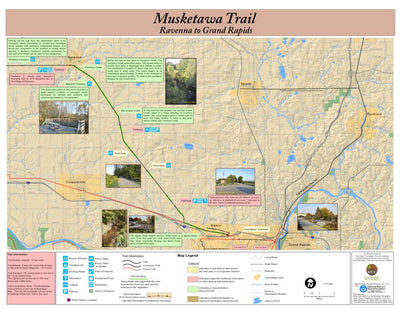 West Michigan Trails and Greenways Coalition Musketawa Trail from Ravenna to Grand Rapids Map digital map