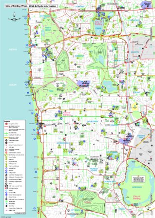 Western Australia Department of Transport City of Stirling - Walking Cycling West digital map