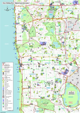 City of Stirling - Walking Cycling West Map by Western Australia ...