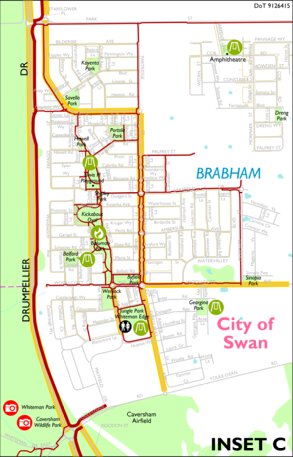 Western Australia Department of Transport City of Swan - Brabham Walking Cycling digital map