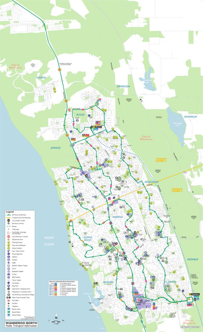 Western Australia Department of Transport Wanneroo North Public Transport digital map