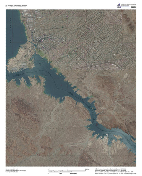 Western Michigan University AZ-CA-Lake Havasu City South: GeoChange 1970-2012 digital map