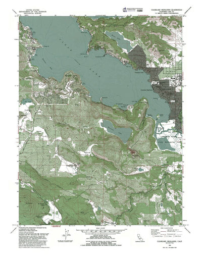 Western Michigan University CA-Clearlake Highlands: Authoritative US Topos 1993 digital map