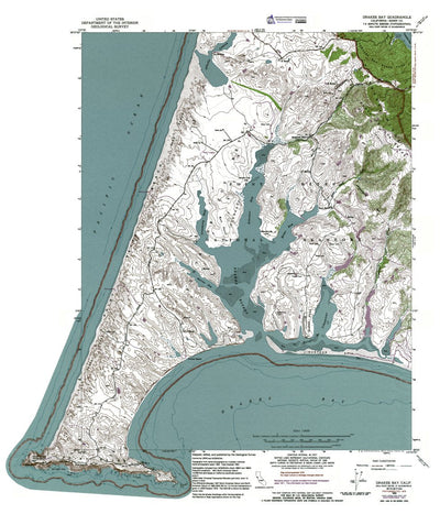 Western Michigan University CA-Drakes Bay: Authoritative US Topos 1953 digital map