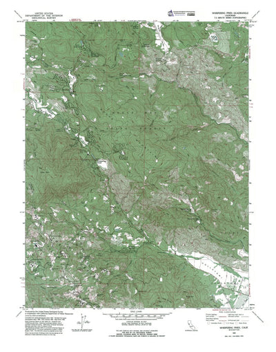 Western Michigan University CA-Whispering Pines: Authoritative US Topos 1993 digital map