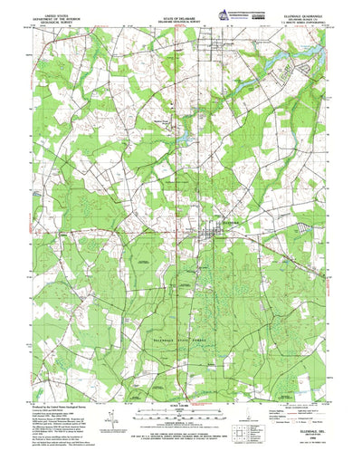 Western Michigan University DE-Ellendale: Authoritative US Topos 1992 digital map