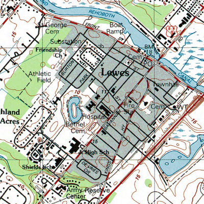 Western Michigan University DE-Lewes: Authoritative US Topos 1984 digital map