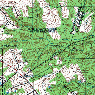 Western Michigan University DE-MD-PA-Newark West: Authoritative US Topos 1992 digital map