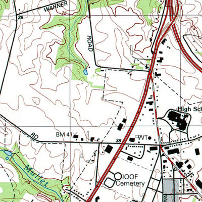 Western Michigan University DE-Milford: Authoritative US Topos 1993 digital map