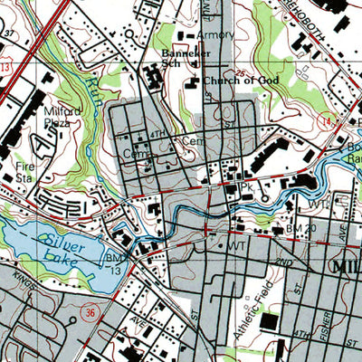 Western Michigan University DE-Milford: Authoritative US Topos 1993 digital map