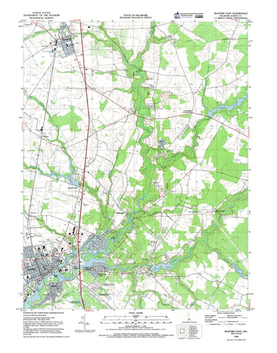 Western Michigan University DE-Seaford East: Authoritative US Topos 1992 digital map