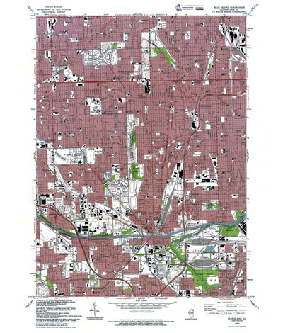Western Michigan University IL-Blue Island: Authoritative US Topos 1993 digital map
