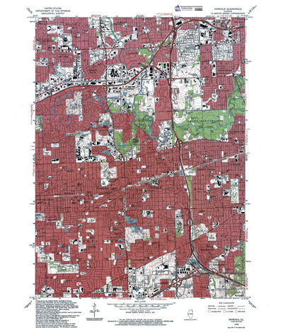 Western Michigan University IL-Hinsdale: Authoritative US Topos 1993 digital map