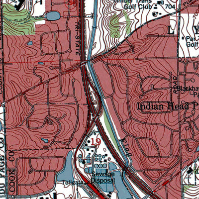Western Michigan University IL-Hinsdale: Authoritative US Topos 1993 digital map