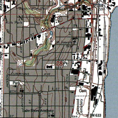 Western Michigan University IL-Waukegan: Authoritative US Topos 1993 digital map