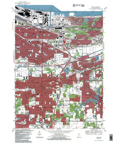 Western Michigan University IN-Gary: Authoritative US Topos 1991 digital map
