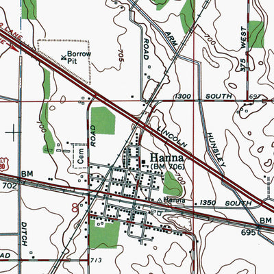 Western Michigan University IN-Hanna: Authoritative US Topos 1958 digital map