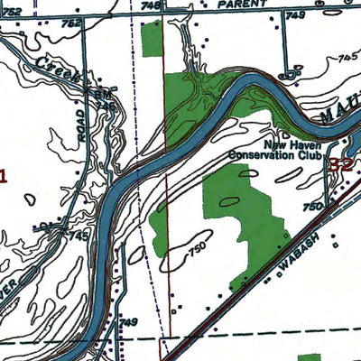 Western Michigan University IN-Maples: Authoritative US Topos 1992 digital map