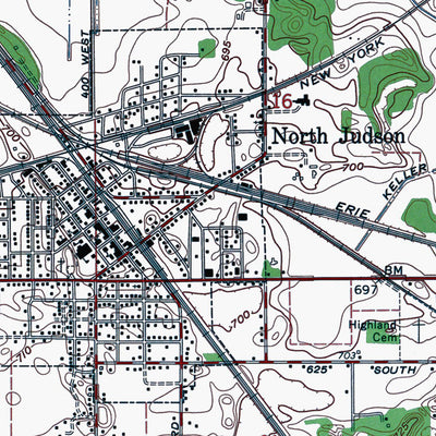 Western Michigan University IN-North Judson: Authoritative US Topos 1959 digital map