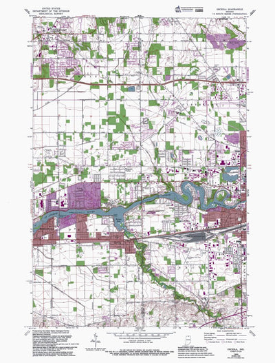 Western Michigan University IN-Osceola: Authoritative US Topos 1969 digital map