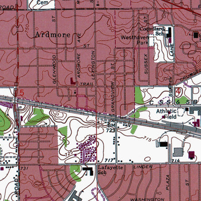 Western Michigan University IN-South Bend West: Authoritative US Topos 1969 digital map