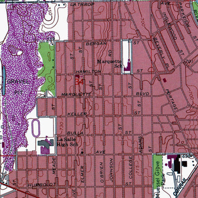 Western Michigan University IN-South Bend West: Authoritative US Topos 1969 digital map