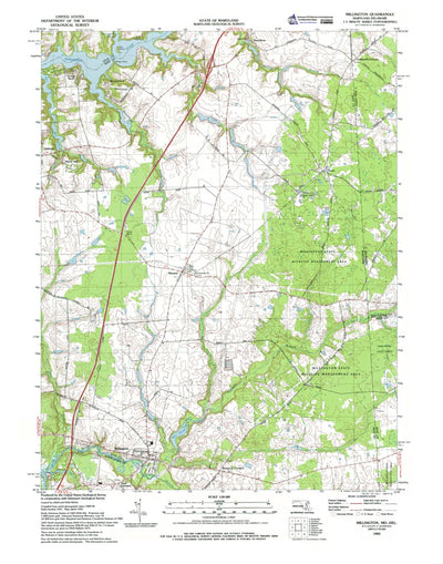 Western Michigan University MD-DE-Millington: Authoritative US Topos 1993 digital map