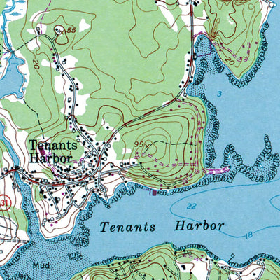 Western Michigan University ME-Tenants Harbor: Authoritative US Topos 1955 digital map