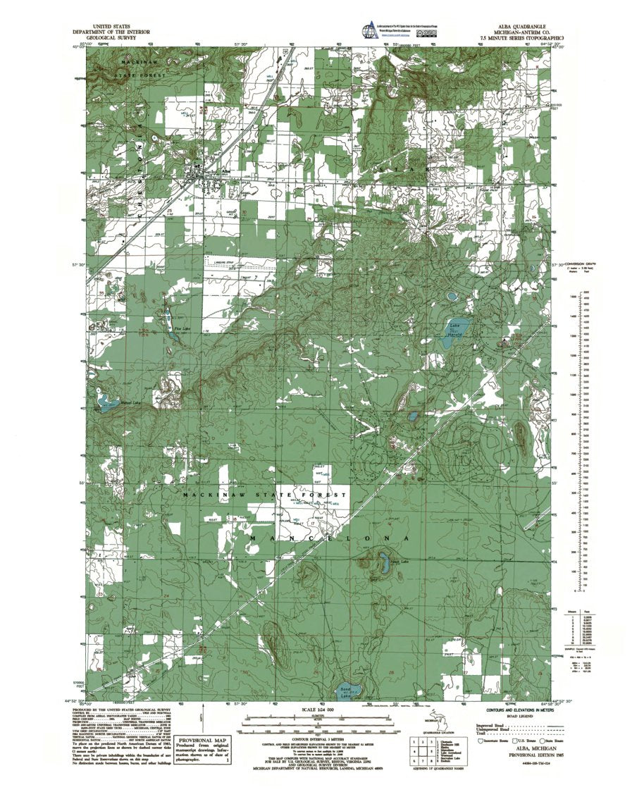 MI-Alba: Authoritative US Topos 1985 Map by Western Michigan University ...